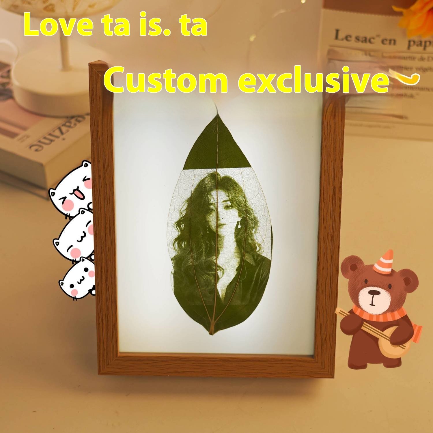 Leaf carving photo customized birthday gift for girl friend and wife commemorative - Image 5