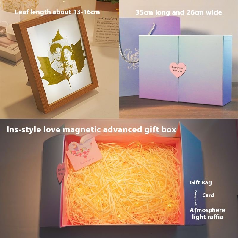 Leaf carving photo customized birthday gift for girl friend and wife commemorative - Image 11