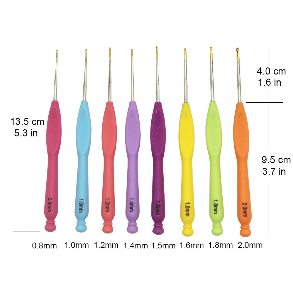 Cross-border factory direct candy color plastic handle crochet wool knitting suit aluminum crochet 9 - Image 8