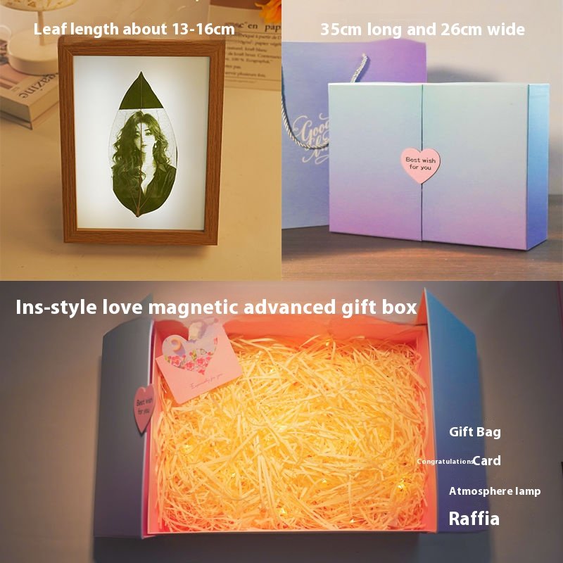 Leaf carving photo customized birthday gift for girl friend and wife commemorative - Image 9