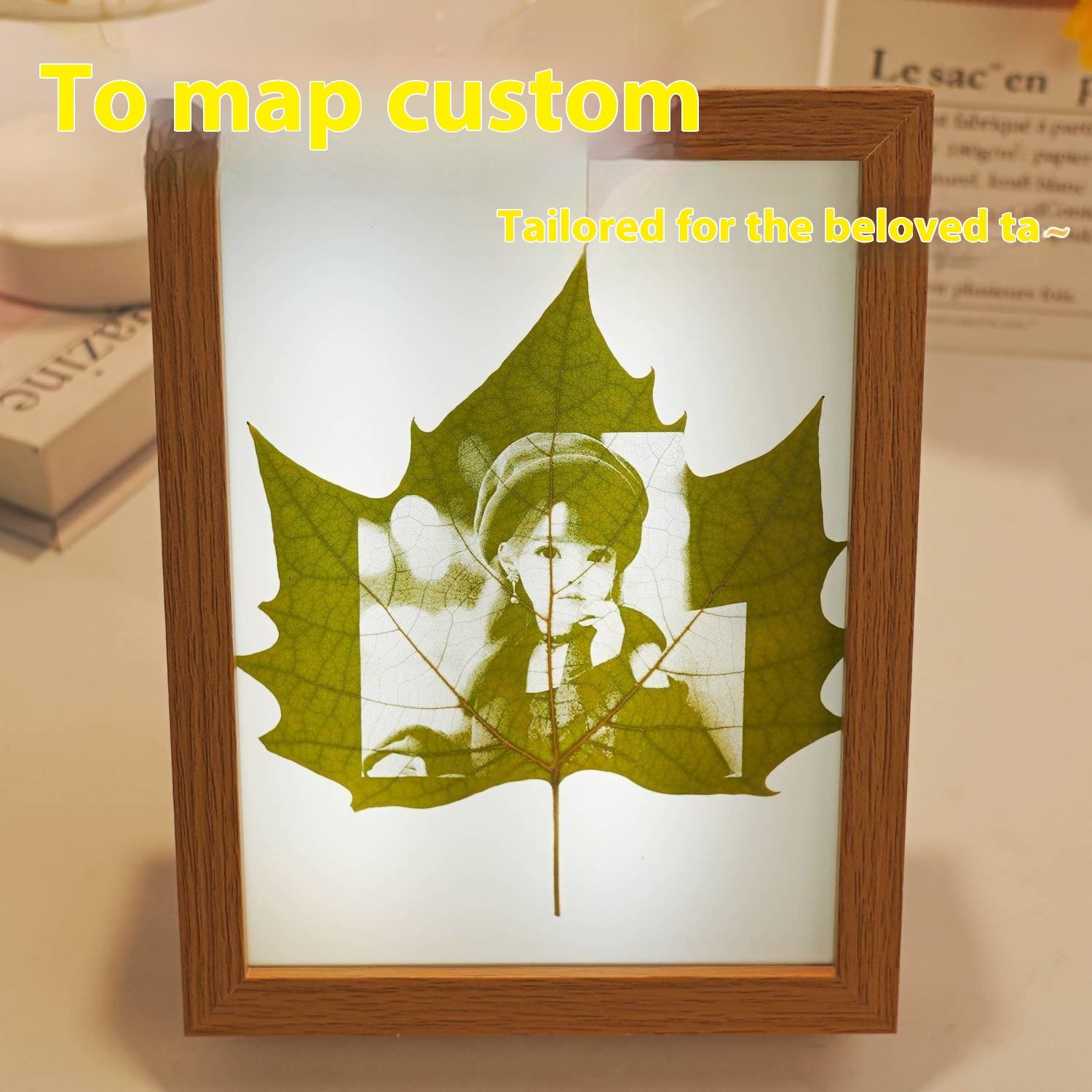 Leaf carving photo customized birthday gift for girl friend and wife commemorative - Image 6