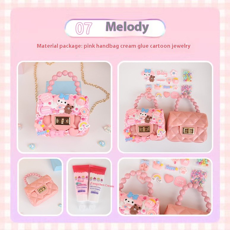 New Handbag Children's Handmade Toy Cream Glue Accessories Material Bag Diy Crossbody Bag Girl Bag Gift - Image 33