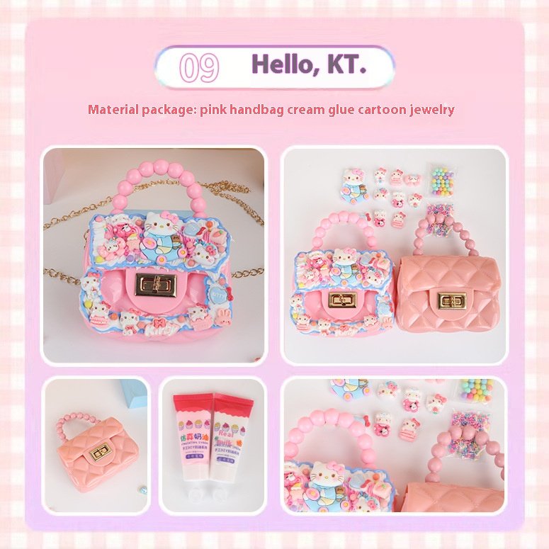 New Handbag Children's Handmade Toy Cream Glue Accessories Material Bag Diy Crossbody Bag Girl Bag Gift - Image 35