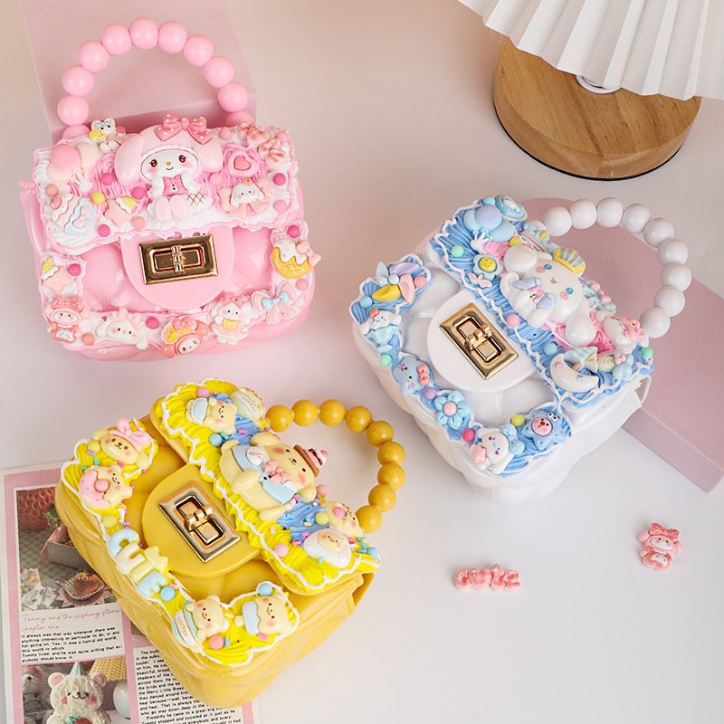 New Handbag Children's Handmade Toy Cream Glue Accessories Material Bag Diy Crossbody Bag Girl Bag Gift