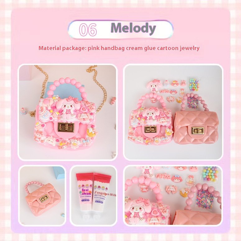 New Handbag Children's Handmade Toy Cream Glue Accessories Material Bag Diy Crossbody Bag Girl Bag Gift - Image 32