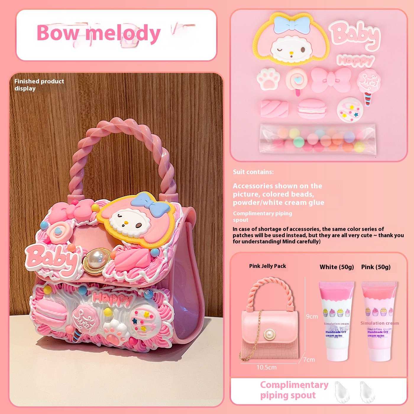 New Handbag Children's Handmade Toy Cream Glue Accessories Material Bag Diy Crossbody Bag Girl Bag Gift - Image 23