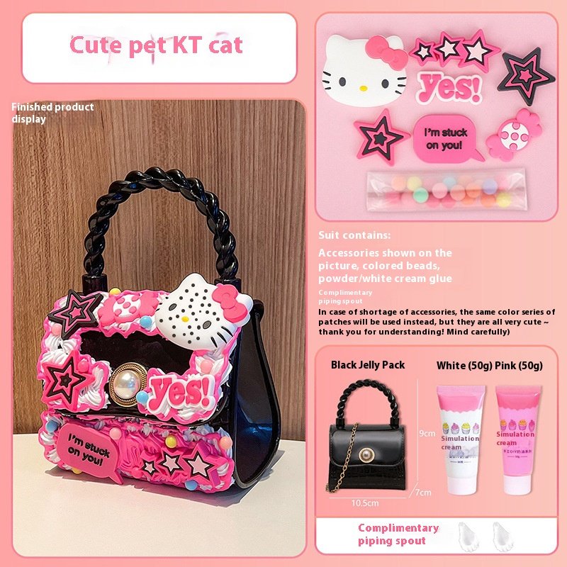 New Handbag Children's Handmade Toy Cream Glue Accessories Material Bag Diy Crossbody Bag Girl Bag Gift - Image 17